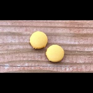 Yellow Button Earrings